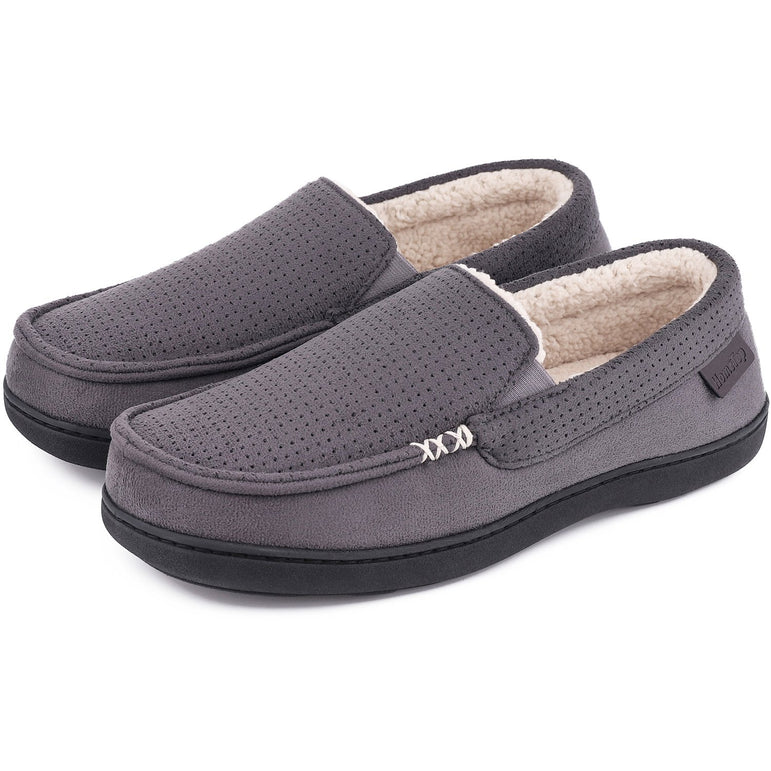Memory Moccasin Slippers Sherpa Anti Skid