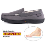 Men's Memory Moccasin Slippers Sherpa Anti Skid