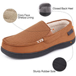 Men's Memory Moccasin Slippers Sherpa Anti Skid
