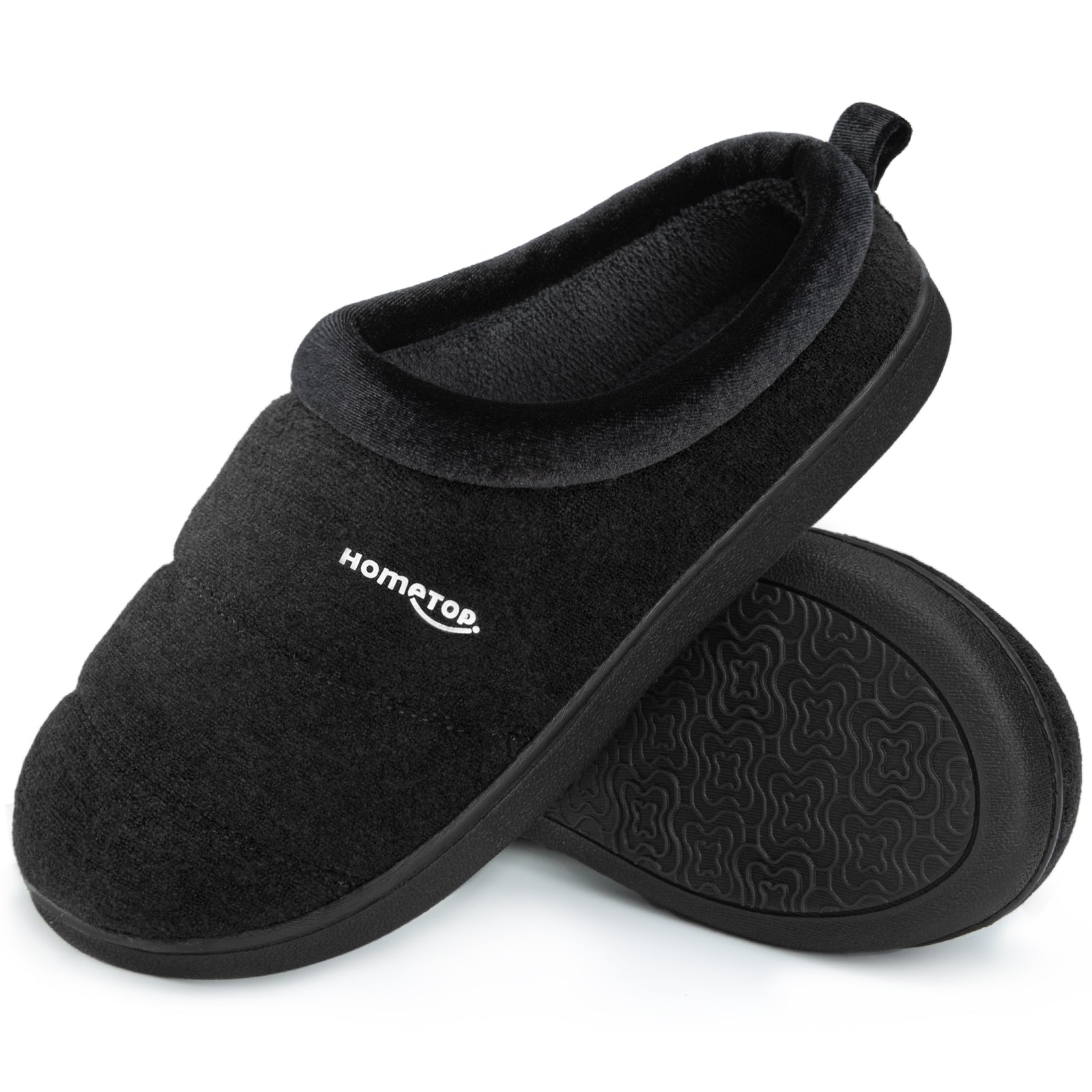 HomeTop Women's Comfy Quilted Slipper Soft Cashmere Like Slip on Memory Foam House Shoe