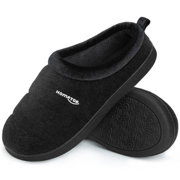 HomeTop Women's Comfy Quilted Slipper Soft Cashmere Like Slip on Memory Foam House Shoe