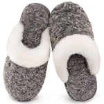 HomeTop Women's Cute Fuzzy Memory Foam Scuff Slippers Comfy Bedroom Lightweight Indoor House Shoes with Luxury Fluffy Collar