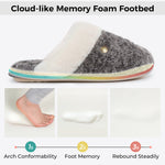 HomeTop Women's Cute Fuzzy Memory Foam Scuff Slippers Comfy Bedroom Lightweight Indoor House Shoes with Luxury Fluffy Collar
