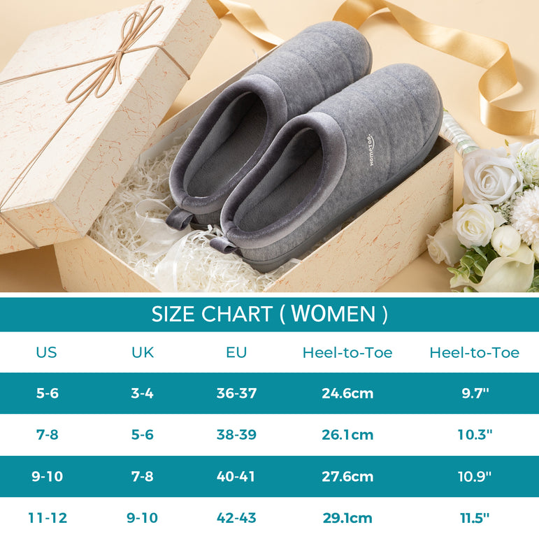HomeTop Women's Comfy Quilted Slipper Soft Cashmere Like Slip on Memory Foam House Shoe