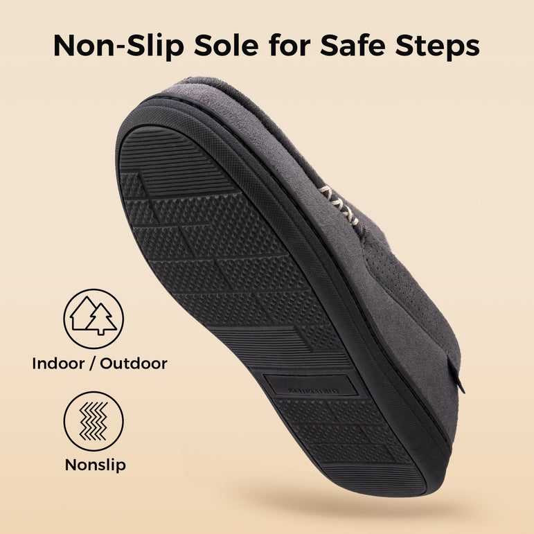 HomeTop Men's Classic Moccasin Slippers