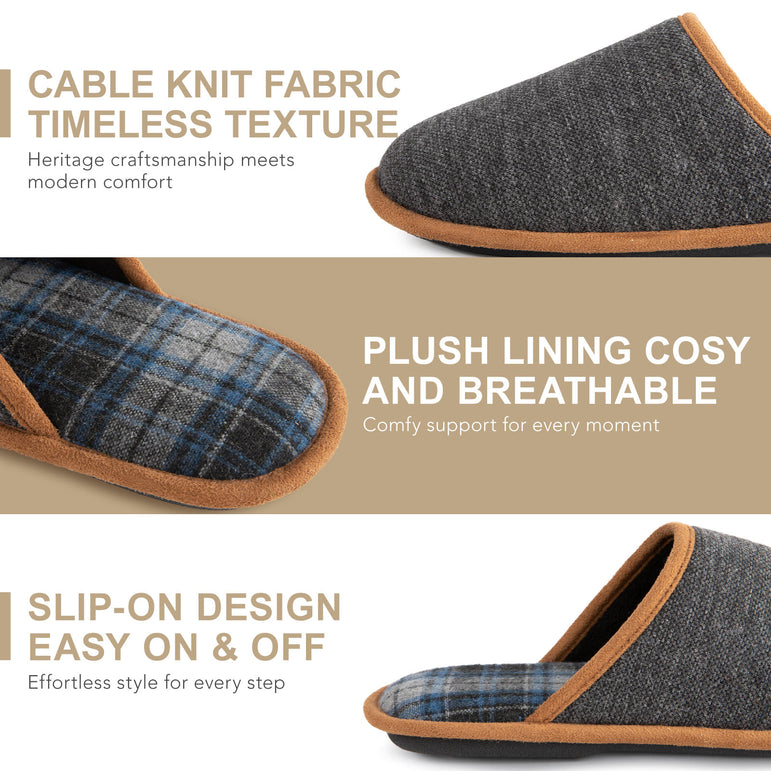 HomeTop Men's Corduroy Scuff Slippers