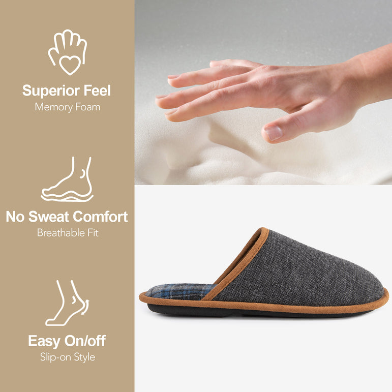 HomeTop Men's Corduroy Scuff Slippers