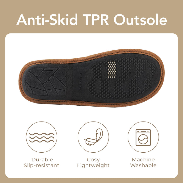 HomeTop Men's Corduroy Scuff Slippers