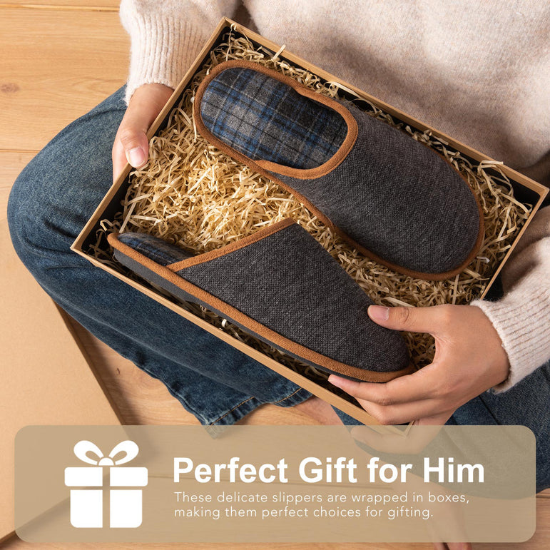 HomeTop Men's Corduroy Scuff Slippers