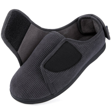 Men's Adjustable Wide Slippers for Diabetic Feet