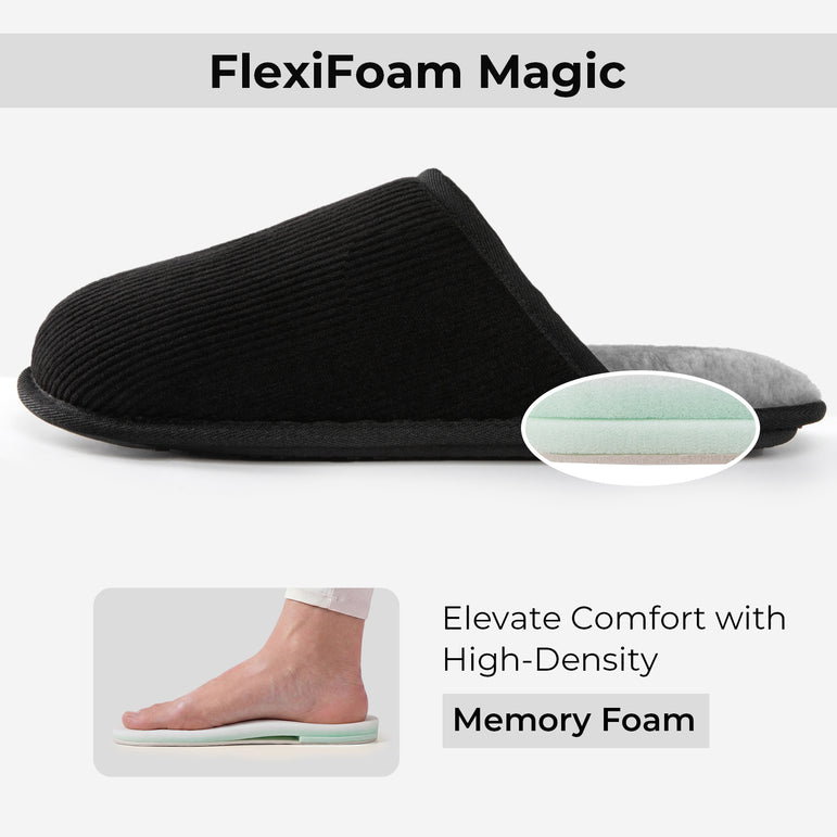 HomeTop Men's Corduroy Scuff Slippers