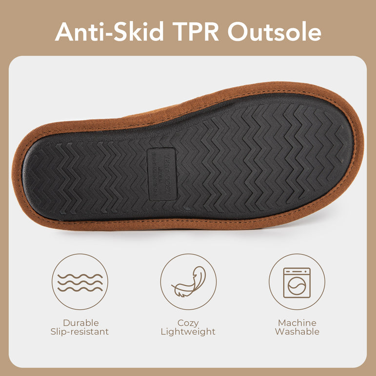 HomeTop Men's Corduroy Scuff Slippers