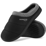 HomeTop Men's Quilted Slippers Cozy Soft Non-Slip De Velvet Memory Foam House Shoes