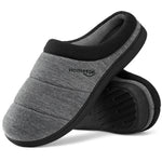 HomeTop Men's Quilted Slippers Cozy Soft Non-Slip De Velvet Memory Foam House Shoes