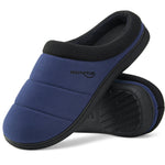 HomeTop Men's Quilted Slippers Cozy Soft Non-Slip De Velvet Memory Foam House Shoes