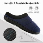 HomeTop Men's Quilted Slippers Cozy Soft Non-Slip De Velvet Memory Foam House Shoes