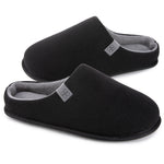 HomeTop Men's Wool-Like Slip-on Slippers with Coral Fleece Lining and Non-Slip Sole