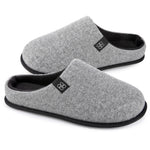 HomeTop Men's Wool-Like Slip-on Slippers with Coral Fleece Lining and Non-Slip Sole