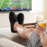 HomeTop Men's Wool-Like Slip-on Slippers with Coral Fleece Lining and Non-Slip Sole