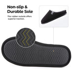 HomeTop Men's Wool-Like Slip-on Slippers with Coral Fleece Lining and Non-Slip Sole