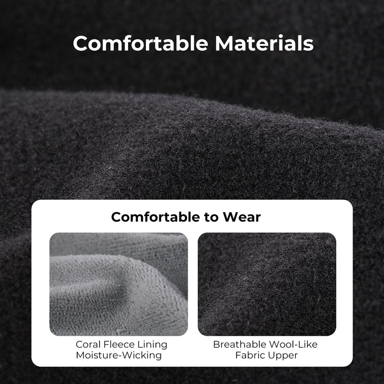 HomeTop Men's Wool-Like Slip-on Slippers with Coral Fleece Lining and Non-Slip Sole