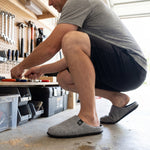 HomeTop Men's Wool-Like Slip-on Slippers with Coral Fleece Lining and Non-Slip Sole