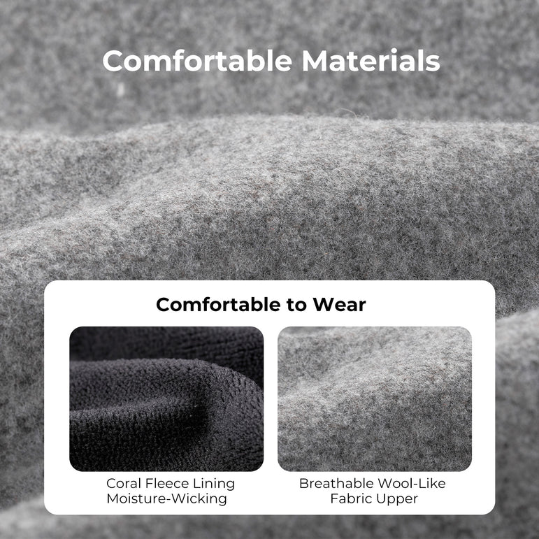 HomeTop Men's Wool-Like Slip-on Slippers with Coral Fleece Lining and Non-Slip Sole