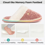 HomeTop Women's Cute Fuzzy Memory Foam Scuff Slippers Comfy Bedroom Lightweight Indoor House Shoes with Luxury Fluffy Collar