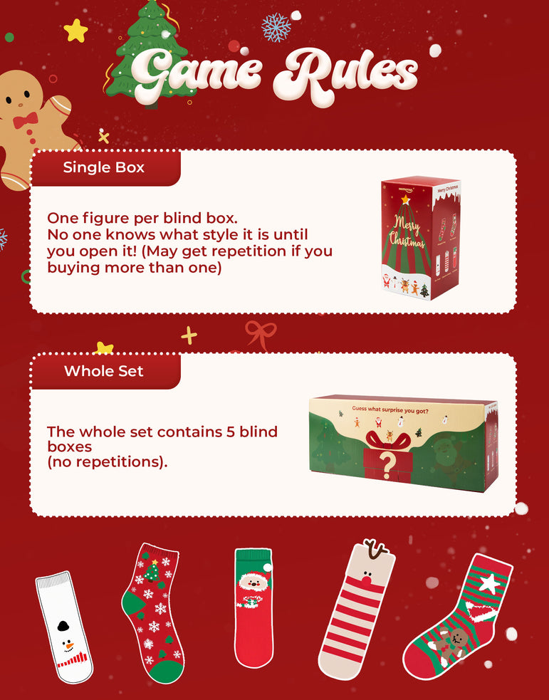 HomeTop Women's Christmas Sock Blind Box for Holiday Gift