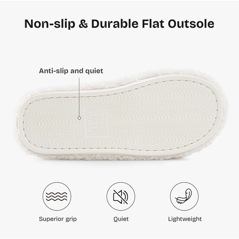 HomeTop Women's Fuzzy Open Toe Slippers Comfy Soft Memory Foam Indoor House Shoes