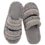 HomeTop Women's Fuzzy Open Toe Slippers Comfy Soft Memory Foam Indoor House Shoes