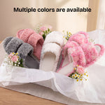HomeTop Women's Fuzzy Open Toe Slippers Comfy Soft Memory Foam Indoor House Shoes