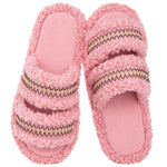 HomeTop Women's Fuzzy Open Toe Slippers Comfy Soft Memory Foam Indoor House Shoes