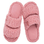 HomeTop Women's Fuzzy Open Toe Slippers Comfy Soft Memory Foam Indoor House Shoes