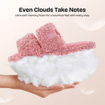 HomeTop Women's Fuzzy Open Toe Slippers Comfy Soft Memory Foam Indoor House Shoes