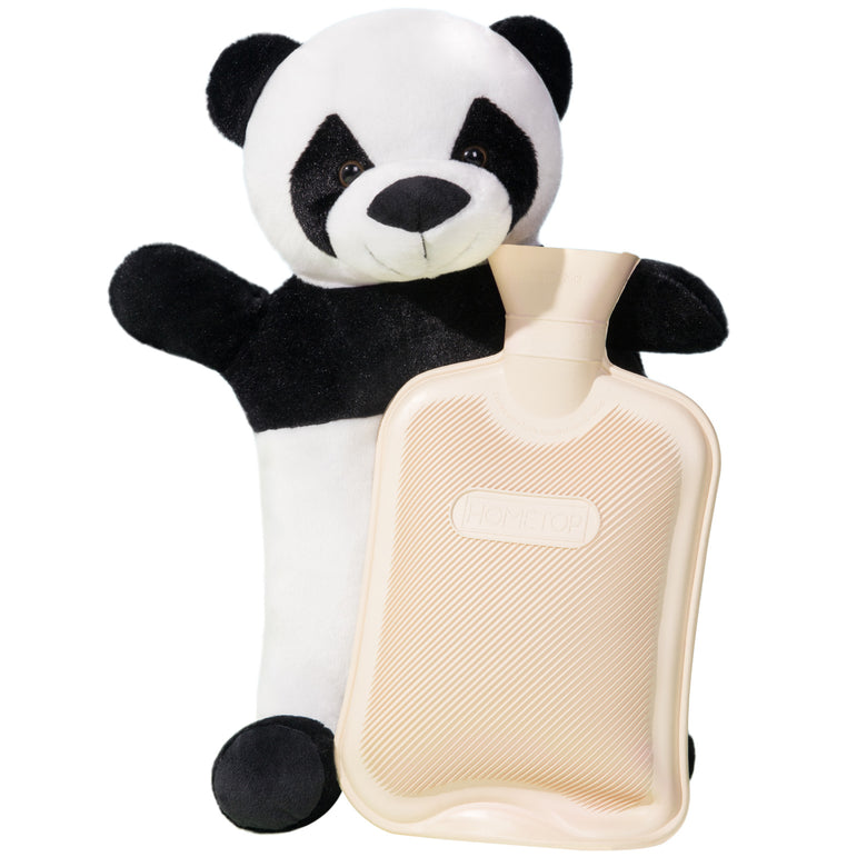 HomeTop Premium Adorable Rubber Hot or Cold Water Bottle with Cute Stuffed Panda Cover 2 Liters (Cute Panda)