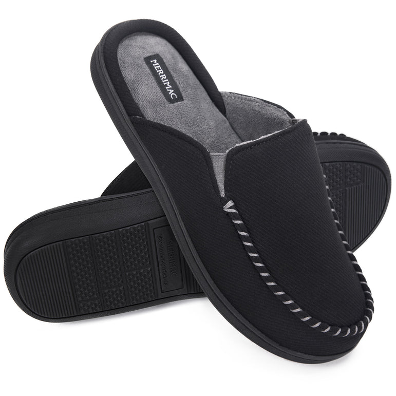 Men's Knit Moccasin House Slippers