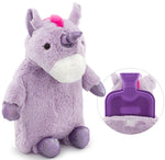 HomeTop Premium Classic Rubber Hot Water Bottle with Cute Stuffed Plush Unicorn Cover