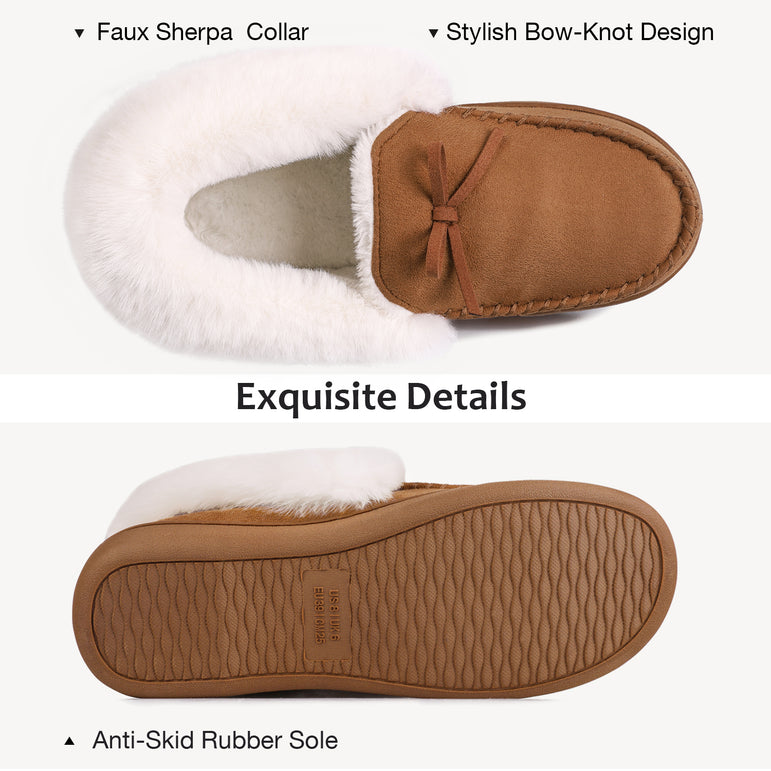 Women's  Suede Moccasin Slippers