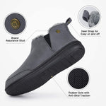 HomeTop Men's Micro Suede Sheepskin Hi-Top Slippers with Elastic Dual Gores