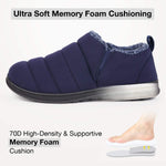 HomeTop Men's Comfy Insulated Quilted House Shoes with Memory Foam