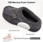 HomeTop Men's Fuzzy Quilted Woolen Fabric Memory Foam Moc Slippers