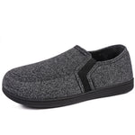 HomeTop Men's Comfy Knitted Memory Foam House Shoe Slipper with Designed Elastic Side Gores