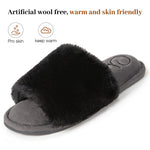 Women's Faux Open Toe Slipper With Velvet Lining