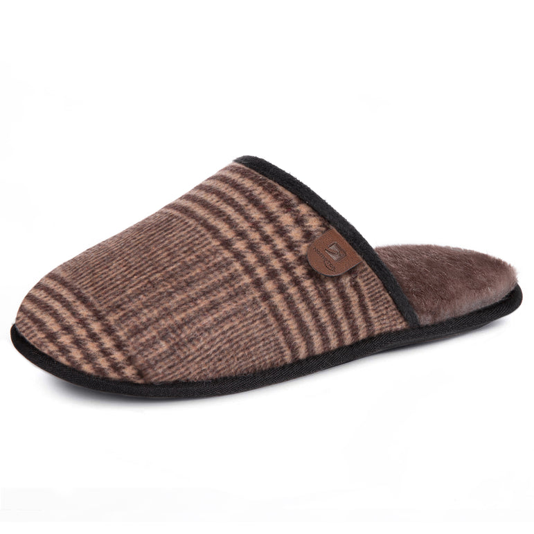 Men's Sherpa Tri-color Wool Lining Slippers