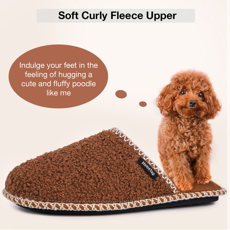 Women's Fuzzy Curly Fur Memory Foam Slippers