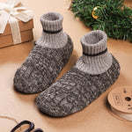 Men's Knitted Sherpa Lined Home Slipper Socks