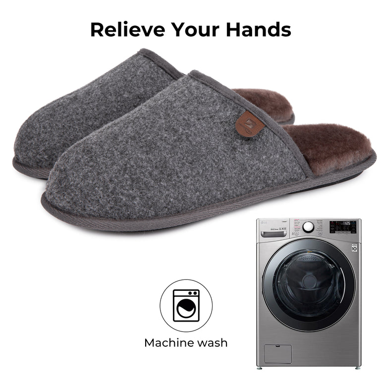 Men's Sherpa Tri-color Wool Lining Slippers