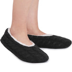 Women's Fuzzy Cable Knit Slipper Socks