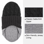 Unisex Cable Knit Slipper Socks with Anti-Skid Silicone Gripper